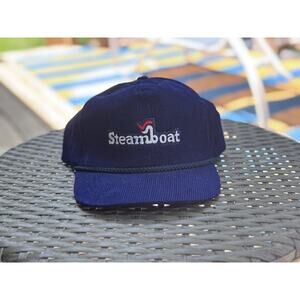 NWOT VINTAGE Steamboat CORDUROY Rope ZIPBACK Colorado Ski Resort Royal blue 🌟